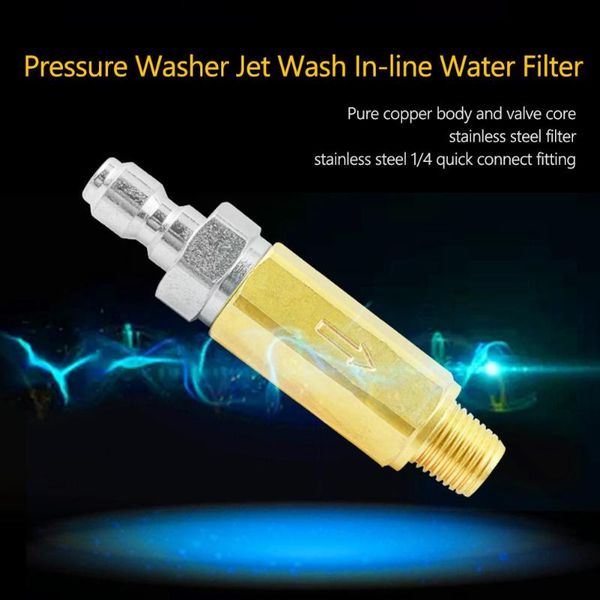 

car washer water filter 1/4 quick connect pressure jet wash in-line for turbo nozzle stable structure strong sealing preservative