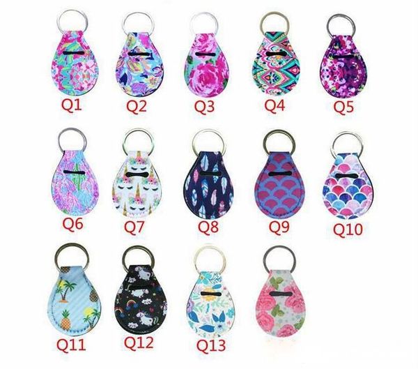 

lily mini cute neoprene lily mermaid chapstick cover holder keychain lip gross chapsticks wrap key ring fashion sleeve charms