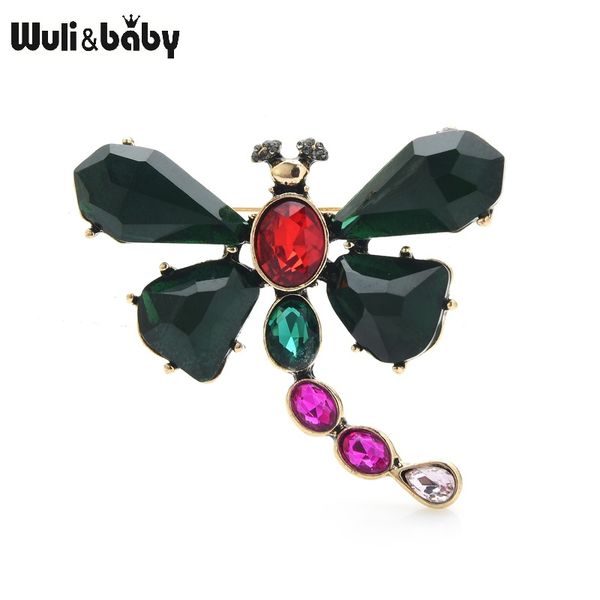 

pins, brooches wuli&baby crystal dragonfly women men 3-color insects casual party office brooch pins gifts, Gray