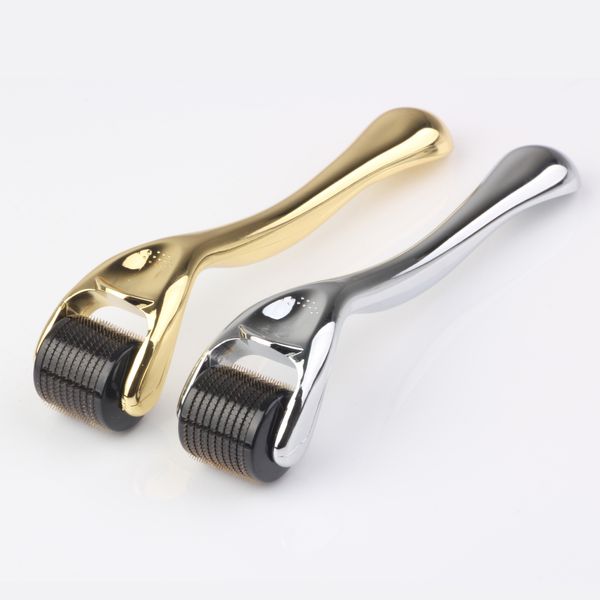 

drs540 with gold and silver handle stainless steel micro needles derma roller for scars ,cellulite ,stretch marks removal with widely use