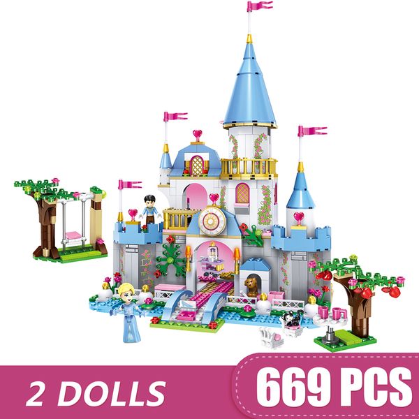 

669pcs малые строительные блоки игрушки совместимость с legoe золушки романтический замок в подарок для девочек мальчиков детей diy