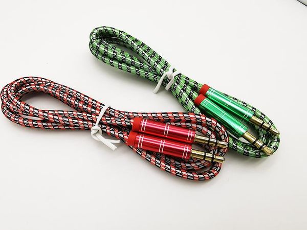 

1m/3ft od 3.8 3.5mm fabric braided nylon male to male aux audio cable via dhl 200