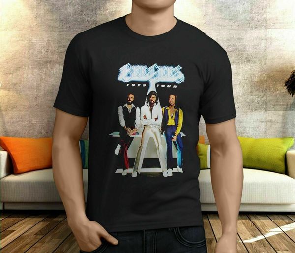 

bee gees tour классический поп рок трио энди гибб black men s-2xl футболка k443
