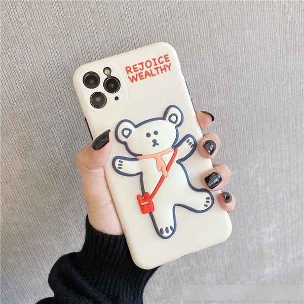 

south korea ins bear suitable for apple 8plus xsmax phone case iphone11pro female xr silicon glue 7p drop-resistant