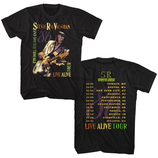 

stevie ray vaughan и double trouble живой живой тур дата 86 взрослых t рубашки сыпучего хлопка футболки для мужчин прохладного tops