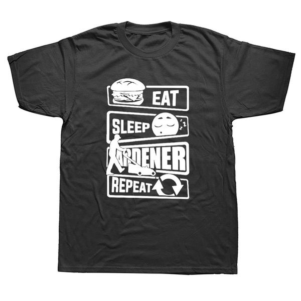 

eat sleep greenkeeper gardener gardening t shirts men summer cotton harajuku short sleeve o neck streetwear t-shirt