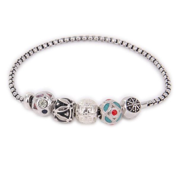 

km color bead diy bracelet with colorful zircon bead cross and ser, rebel heart style bracelet for men kb602, Black