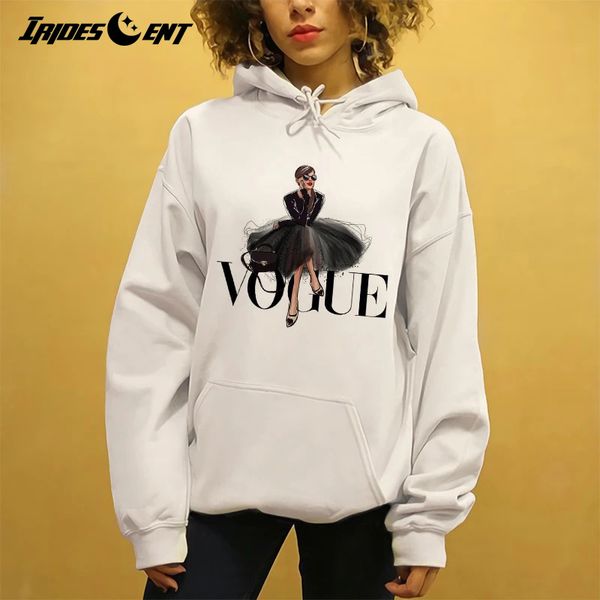 

women's hoodies & sweatshirts fashion plus size printed women gown long sleeve oversized pullover female clothes, Black