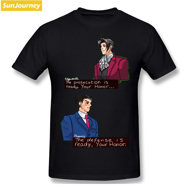 

retro anime ace attorney lawyers men t shirt oversize cotton crewneck custom short sleeve t-shirt men