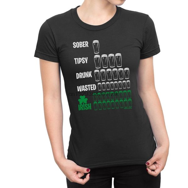 

drunk stages ladies t-shirt funny ireland st patricks day paddy leprechaun pints