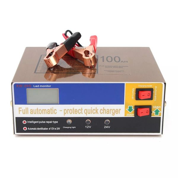 

12v24v 100ah auto car motorcycle battery charger electric intelligent pulse repair type led screen