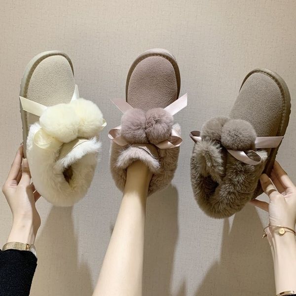 

snow suede ankle boots women flats winter warm winter short boots new fashion suede snow women shoes fur plush shoes, Black