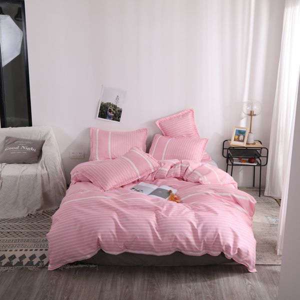 

bedding sets solid color printed set duvet cover korean bed sheet quilt with pillowcases king  twin full sizes