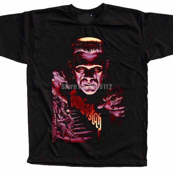 

франкенштейн о фильме мужчина смешного tshirt streetwear мода футболка homme юмор tee shirt череп футболка для мужчин