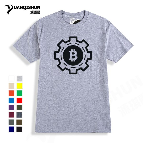 

bitcoin футболка мужская модельер tshirt виртуальная валюта bitcoin механизм печати t-shirt человек хлопка с коротким рукавом тройники 3xl