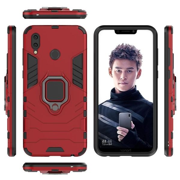 

2 in 1 armor shockproof case for honor play cover with magnetic car phone holder and finger ringkickstand