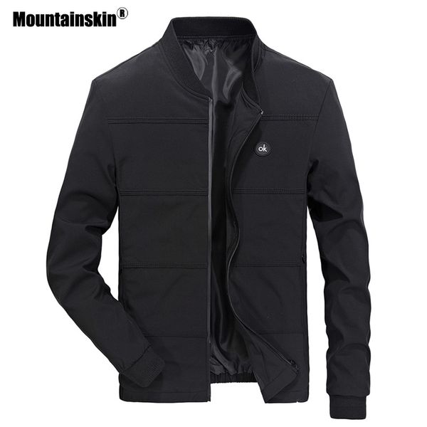 

mountainskin spring jackets mens pilot bomber jacket male fashion baseball hip hop coats slim fit coat brand clothing sa679, Black;brown