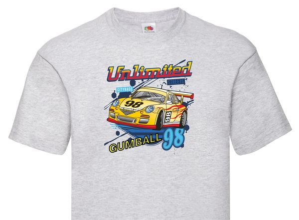 

t shirt mens womens gum ball race rally porker fast street turbo
