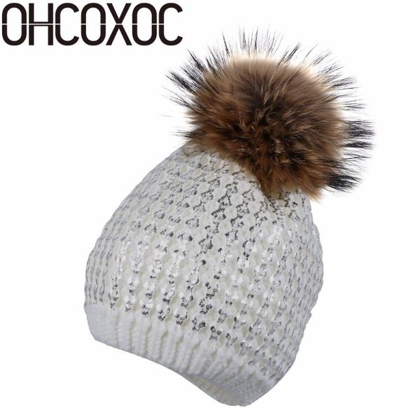 

beanie/skull caps women winter hat with real pompom beauty design woman beanies hats, Blue;gray