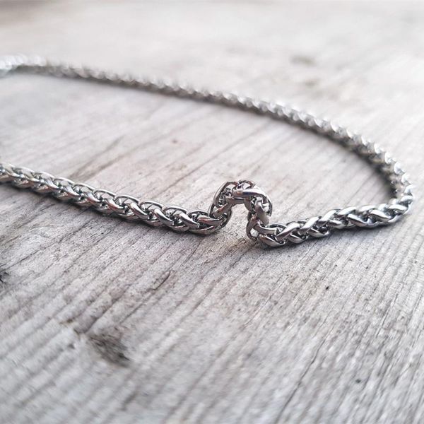

Mens 4mm Stainless Steel Wheat Chain Necklace Classic Pendant Accessories Jewelry Gifts for Him, Silver