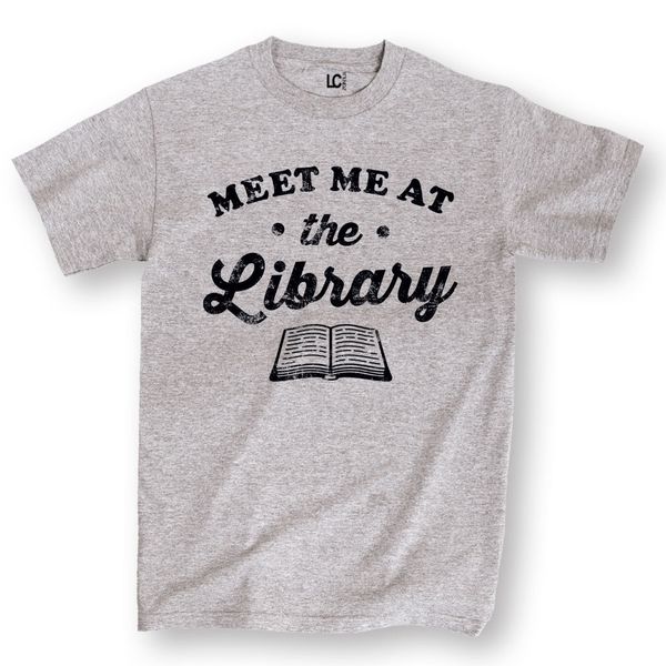 

мужские футболки моды с коротким рукавом o-образным вырезом хлопок meet me at the library-adult с коротким рукавом teeprint tee shirt homme