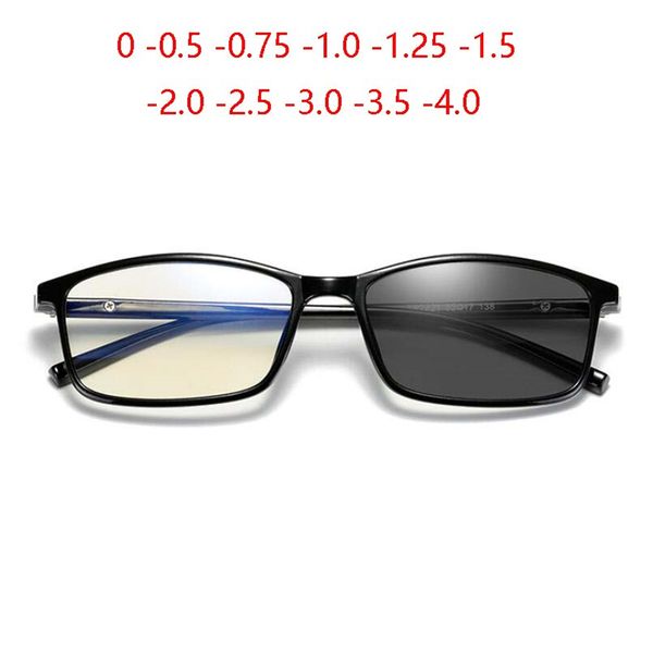 

pchromic gray square prescription glasses women men tr90 anti-blue light optical spectacle 0 -0.5 -0.75 -1.0 to -4.0, White;black
