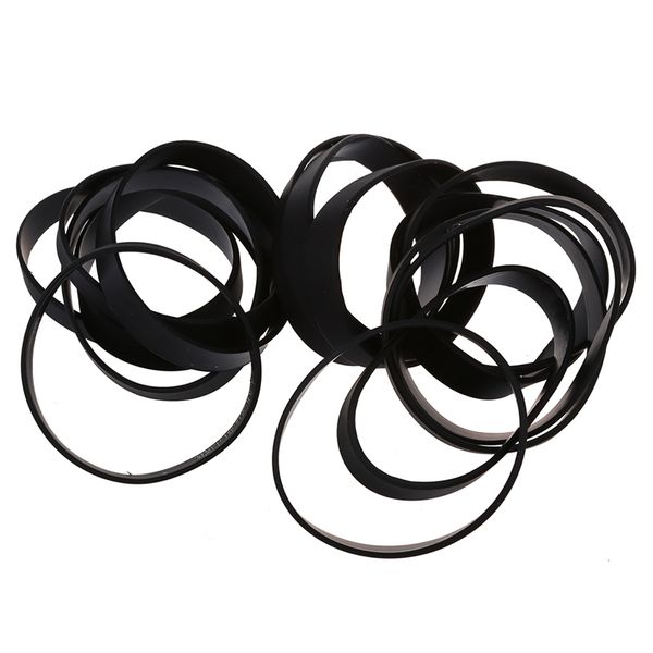 

charm bracelets 15 black rubber wristband wrist band 12mm, Golden;silver
