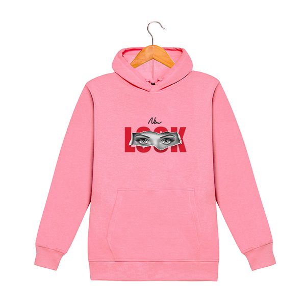

men diy hoodies teenager autumn fashion eyes letter pattern print mens womens trendy casual pure color sweatshirts