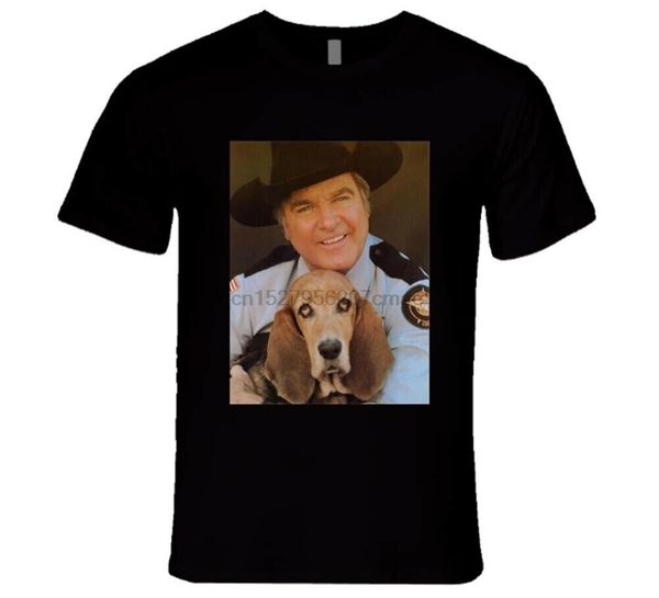 

sheriff rosco and flash the basset hound t shirt 100% ring spun cotton tee