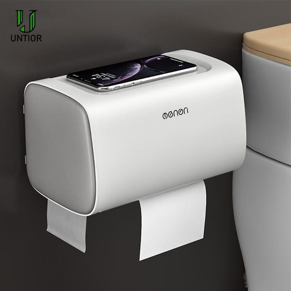 

untior bathroom waterproof toilet paper holders wall mounted storage box double layer plastic paper holders portable tissue box t200425