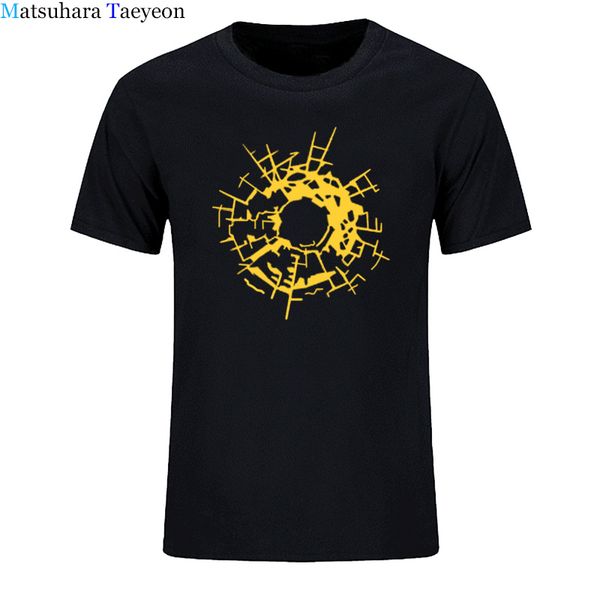 

пулевые пробоины glass art здесь футболки мужчины топы мода смешные хлопка с коротким рукавом футболки tee марка