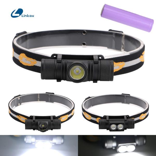 

headlamps 1/2 xm-l2 leds headlamp 18650 rechargeable 1000lm head torch camping hunting 6 modes lighting adjustable angle waterproof light
