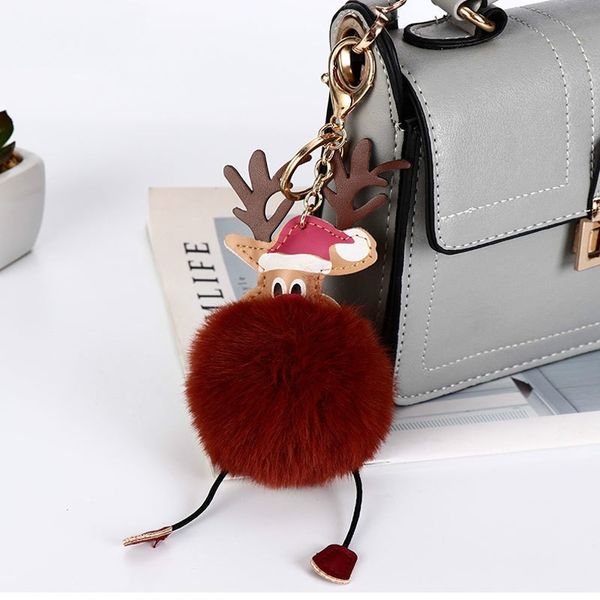 

key chain elk бал брелок сумка плюшевые автомобилей брелок charm рождество санта-клаус подвеска рождественский подарок 2020 высокого качеств, Silver