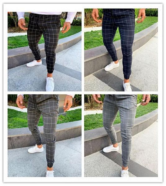 

color drawstring mens pencil pants new style males casual pants plaid print mens designer pants solid, Black