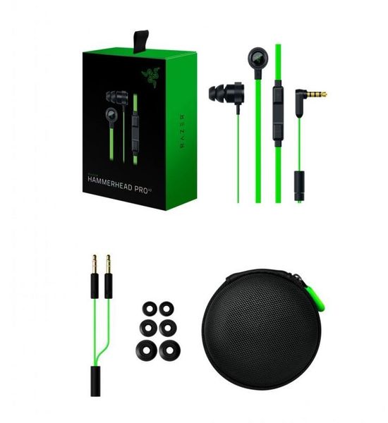 

razer hammerhead pro v2 headphone in ear earphone with microphone with retail box in ear gaming headsets dhl free
