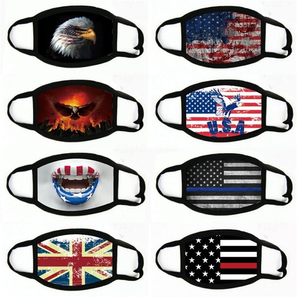 

masks american election supplies dustproof print mask universal for men and women american flag mask#591, Black