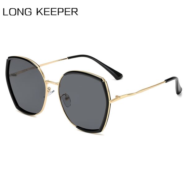 

Vintage Semi-rimless Sunglasses Men Women Classic Big Frame Gradient Sun Glasses Female Black Shades Eyewear UV400, White;black