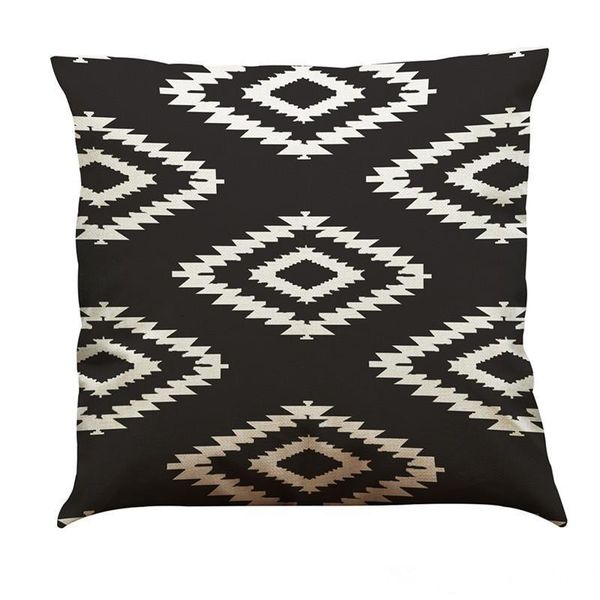 

black and white lattice linen cushion cover home office sofa square pillow case decorative cushion covers pillowcases without insert(18*18