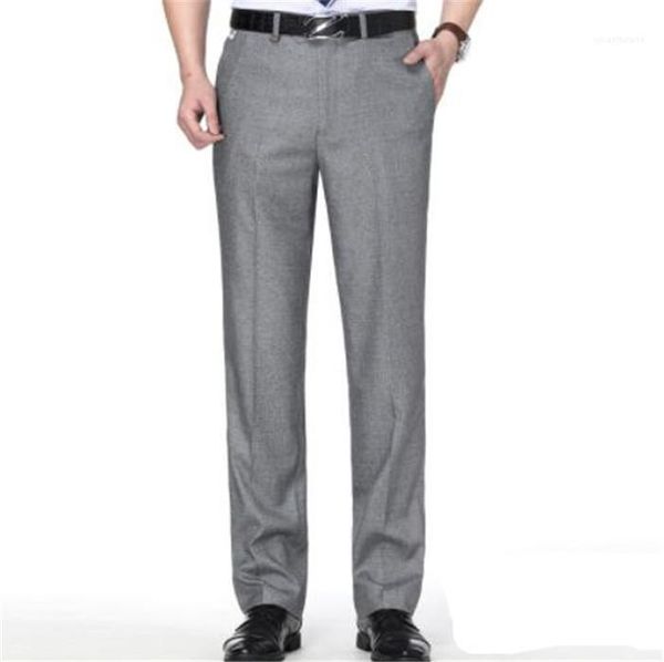 

clothing regular zipper fly button casual apparel mens business style suit pants fashion designer formal homme, Black