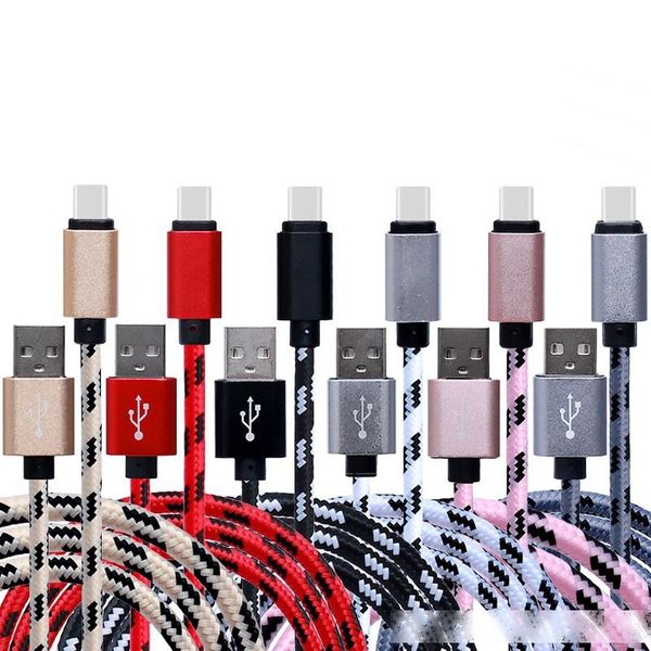 

braided fabric micro cable 1m 2m 3m aluminium alloy usb data charging type c cable for samsung s4 s6 s7 htc lg for sony phone 5 6 7 plus