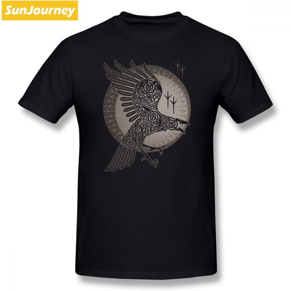 

raven vikings t shirt custom short sleeve men's t-shirt pop summer big size o-neck cotton clothes for men