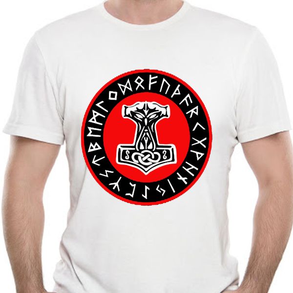 

cotton fashion o-neck hipster tshirts hammer t shirt moljinor futhark asatru viking odin runes norse mythology tshirts