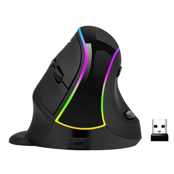 

эргономика вертикальная мышь wireless gaming mouse перезаряжаемый rgb led подсветкой рука мыши для компьютера