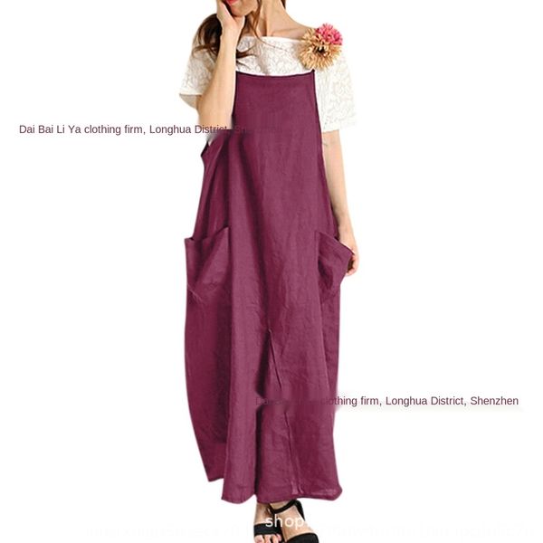 

2019 summer women's large size loose 2019 sling dress summer women's sling large size loose dress h0pt1, Black;gray