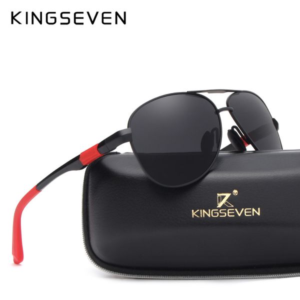 

sunglasses kingseven metal polarized driving men women brand designer glasses fashion eyewear 100% uv protection, White;black