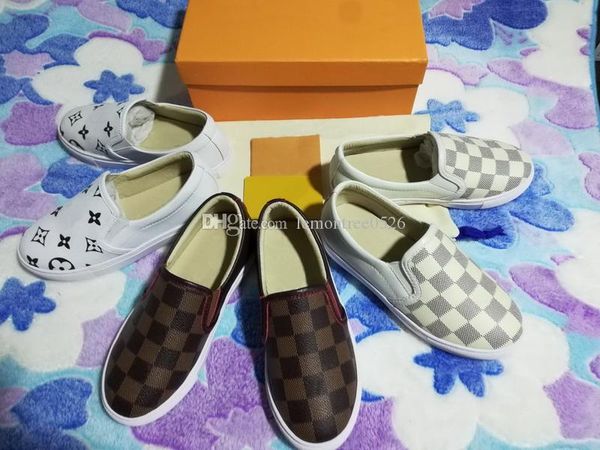 

louisy vuittonsbaby designer shoes plaid slip on casual kids loafers girls boys sneakers new toddler flats, Black