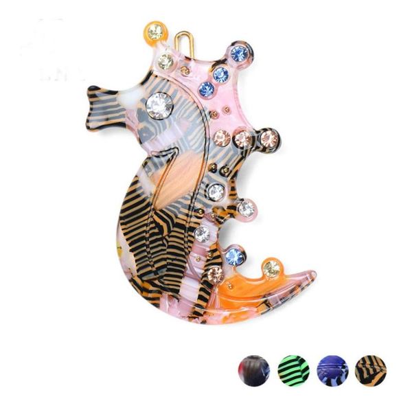 

hair clips & barrettes pin - rhinestone sea horse clip for women alexandre de pairs accessory ornament side tiara, Golden;silver