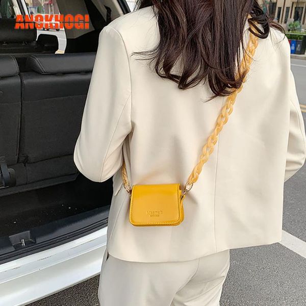 

women fashion quality pu mini chain square sling bag all-match pure color shoulder bag mb714