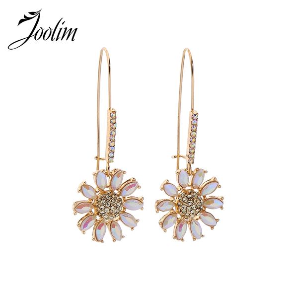 

joolim gold color flower dangle earring korean earring wholesale, Silver