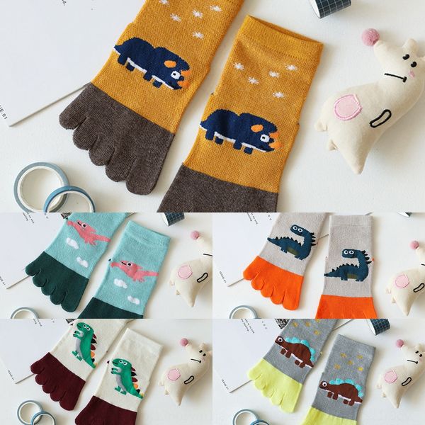 

new children's five-finger socks mesh breathable cotton 1-4 new cartoon cotton cartoon years old 5-9 years old syjbq, Black